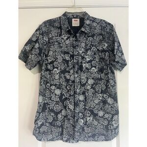 Levi's Men's Blue Button Up Short Sleeve Shirt Size Large